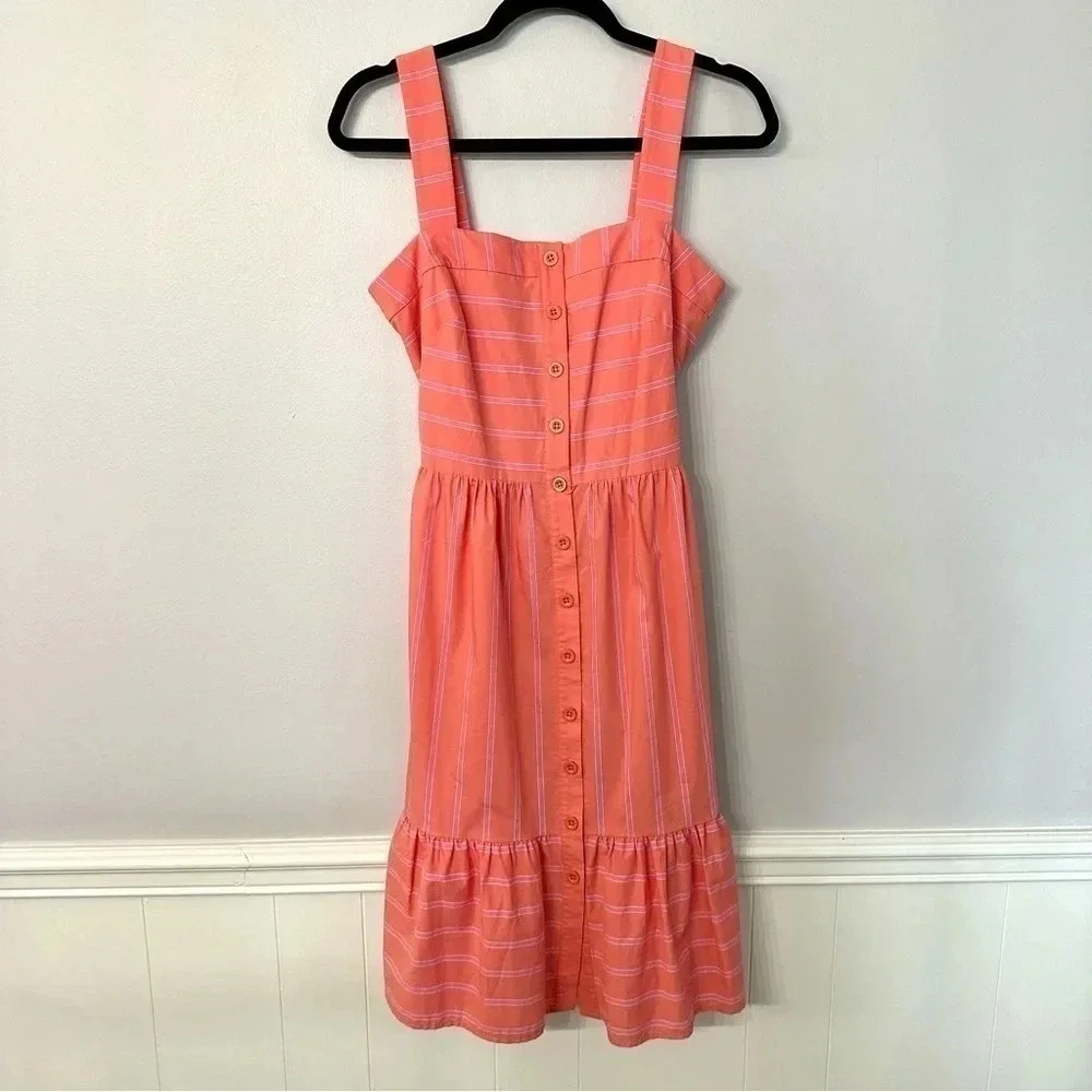 Gal Meets Glam Ariel Pink Stripe Dress with Square Neckline Size US 8 GUC - Picture 3 of 10
